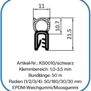 Kantenschutzdichtprofil aus EPDM