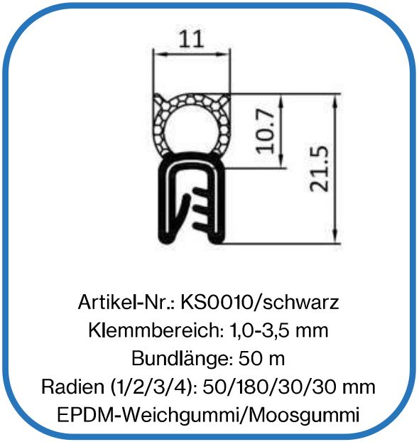 Kantenschutzdichtprofil, EPDM – Aufblasbare Dichtungen