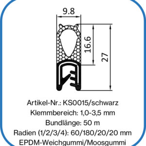 Kantenschutzdichtungsprofil, witterungsbeständig
