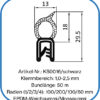 Kantenschutzdichtprofil mit Moosgummi