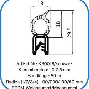 Kantenschutzdichtprofil mit Moosgummi