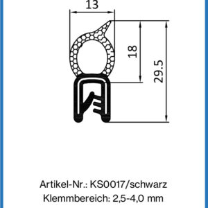 Kantenschutzdichtprofil aus EPDM