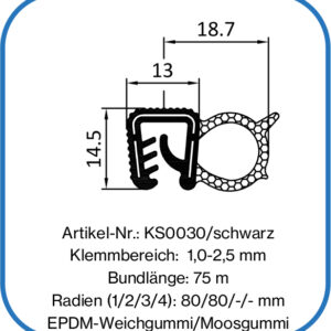 Kantenschutzdichtung mit Moosgummi