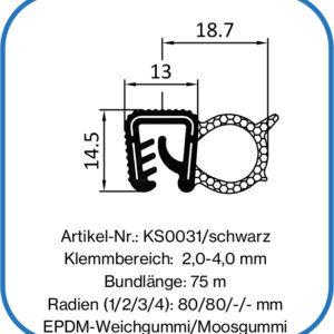 Kantenschutzdichtung mit Moosgummi