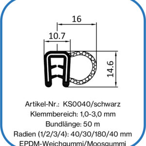 Kantenschutzdichtprofil mit Dichtschlauch