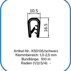 Flexibles Kantenschutzprofil mit Metalleinlage