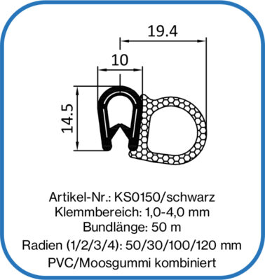 Flexibles Kantenschutzprofil mit seitlicher Dichtung
