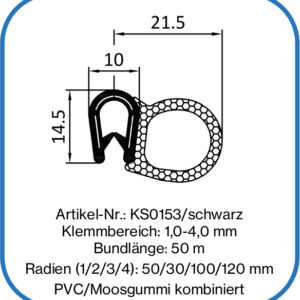 Kantenschutzprofil mit seitlichem Dichtschlauch
