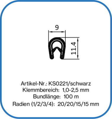 Kantenschutzprofil Kantenschutz Keder Profil Klemmprofil Gummi