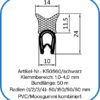 Kantenschutzprofil mit Dichtung oben