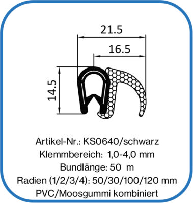 Kantenschutz mit seitlicher Dichtung