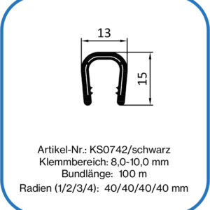 Kantenschutzprofil, schwarz