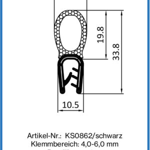 Kantenschutz mit Dichtschlauch oben