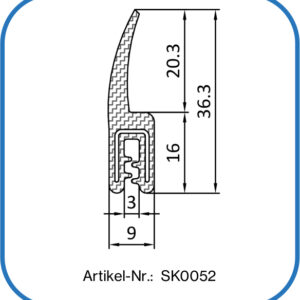 Kantenschutz aus Silikon mit Dichtlippe oben