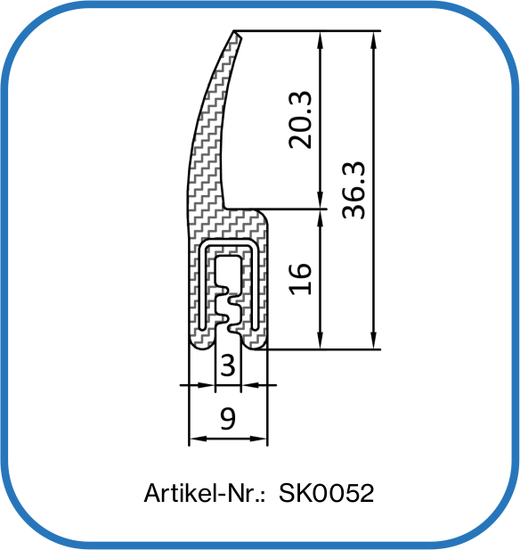 Kantenschutz mit Dichtung Dichtlippe Kantenschutzdichtprofil