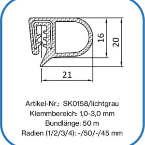Kantenschutzprofil aus Silikon mit seitlicher Dichtung