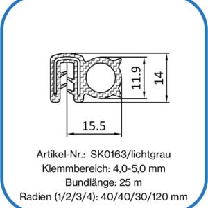 Kantenschutzprofil aus Silikon mit seitlichem Dichtschlauch