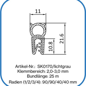 Kantenschutzprofil mit Dichtschlauch