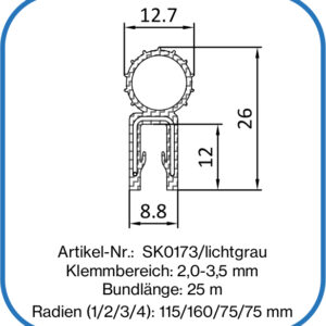 Kantenschutz aus Silikon mit Dichtschlauch