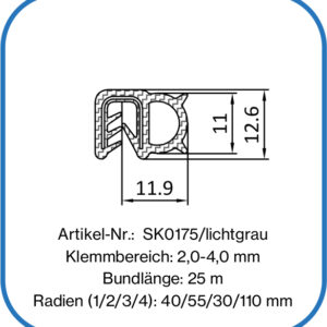 Kantenschutz aus Silikon mit Dichtschlauch