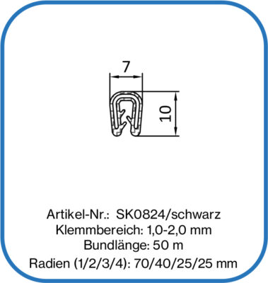 Kantenschutzprofil aus Silikon kleine Ausführung