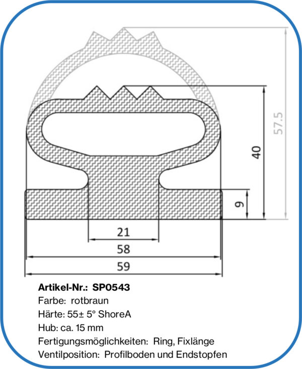 aufblasbare Dichtung für Biogasanlagen, ITA Profile