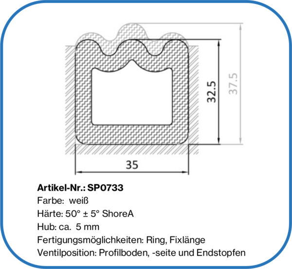 Dichtung aufblasbare Ausführung, Bohle Dichtung BFS120, BFS240, BFS360