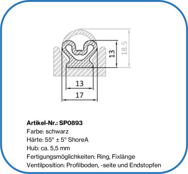 Türdichtung aus Silikon aufblasbar