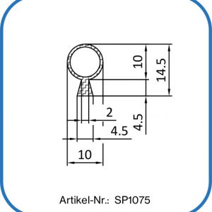 Lüftungskammerdichtung aus Silikon mit dünnem Schlauchbereich.