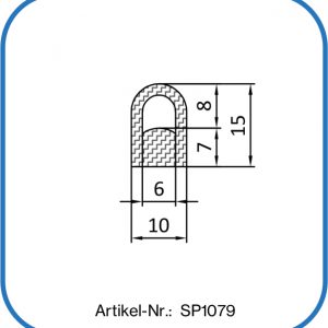 Dichtung aus Silikon 15x10mm mit Hohlraum