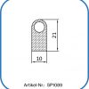 Halbrundprofil aus Silikon. 10 mm breit.