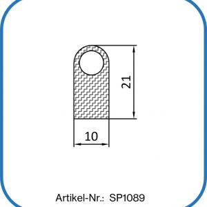 Halbrundprofil aus Silikon. 10 mm breit.
