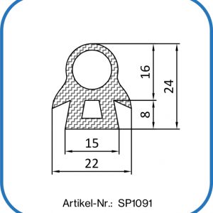 Dichtung aus Silikon für Schwalbenschwanznut. Die Hohlkammer verleiht der Dichtung die nötige Flexibilität.