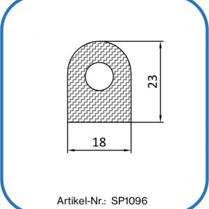 Silikondichtung als Pufferschnur. 23 mm hoch.