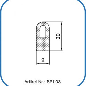 Hohlkammer Silikonprofil als Halbrundprofil mit einer Höhe von 20 mm. Hart aber doch weich durch spezielle Geometrie.