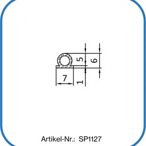 Dichtschnur aus Silikon mit Hohlraum. Auflageprofil aus Silikon. Auflagedichtung aus Silikon.