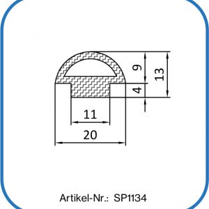 Silikonpufferprofil mit Hohlkammer, Temperaturbeständig bis +180°C