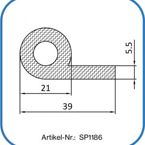 Silikon Fahnenprofil 39x21x5,5mm