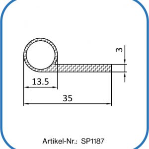 Silikon Fahnenprofil temperaturbeständig bis +250°C