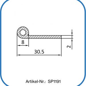 Silikon Fahnenprofil 31x5x2mm
