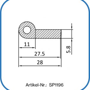 Silikon Fahnenprofil 28x11mm