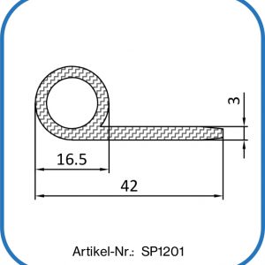 Notenprofil aus Silikon 42x16,5x3mm