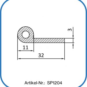 Fahnenprofil aus Silikon 32x11x3mm, Notenprofil aus Gummi