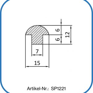 Pilzprofil aus Silikon 15x12mm, Dichtungsgummi