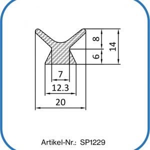 Silikon Schwalbenschwanzdichtung 20x14mm