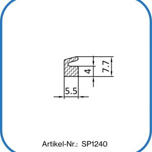 Silikonlippenprofil, 60° Shore A, 7,7x5,5mm