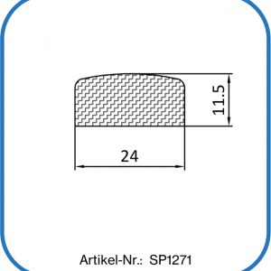 Flachdichtung aus Silikonprofil mit abgerundeten Ecken