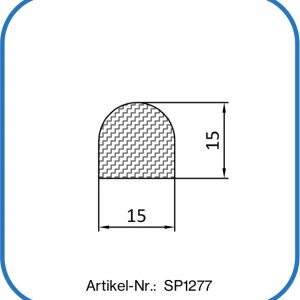 Halbrundprofil 15x15mm aus Silikon