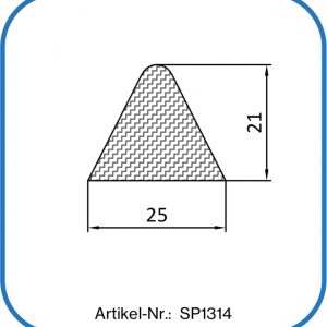 Dreieckdichtung aus Silikon, 60 ± 5° Shore A, in vielen Farben lieferbar