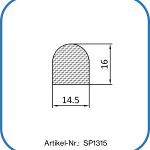 Silikonprofil als Halbrundprofil, 30° Shore A, schwarz